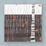 Winterlandschaft Bäume Kunst Leinwanddruck<br><div class="desc">Das Letzte der Blätter. Minimalistische zeitgenössische Landschaftsmalerei mit einem Baum im Spätherbst oder Herbst,  zu Beginn des Winters mit bunten Blätter auf einfarbigem schwarz-weiß abstraktem Hintergrund. Originelle Kunst von Nic Squirrell.</div>
