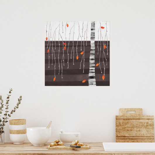 Winterlandschaft Bäume Kunst Poster (Küche)