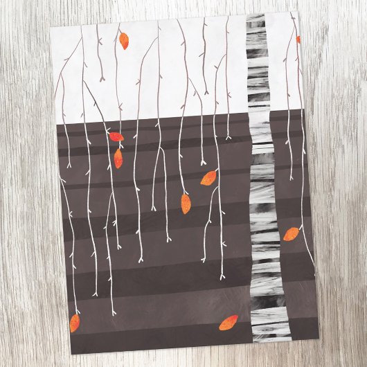 Winterlandschaft Bäume Kunst Postkarte