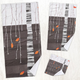 Winterlandschaft Bäume Malerei Badhandtuch Set