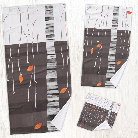 Winterlandschaft Bäume Malerei Badhandtuch Set