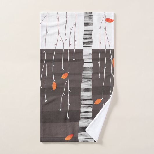 Winterlandschaft Bäume Malerei Badhandtuch Set (Handtuch)