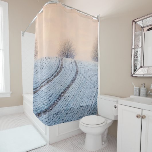 Winterlandschaft Bäume mit Hoarfrost, Tub Duschvorhang (Beispiel)