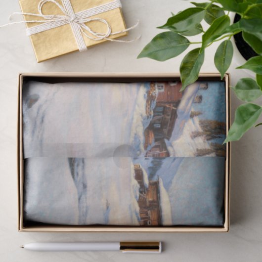 Winterlandschaft bei Davos Seidenpapier (Geschenk)