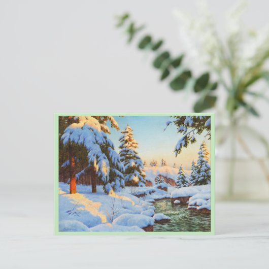 Winterlandschaft, Bessonof Postkarte (Stehend Vorderseite)