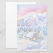 Winterlandschaft Briefpapier (Vorne/Hinten)