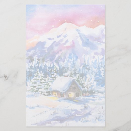 Winterlandschaft Briefpapier (Vorderseite)