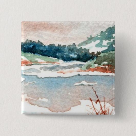 Winterlandschaft Button (Vorderseite)