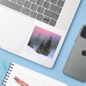 Winterlandschaft Caspar David Friedrich Aufkleber (Laptop mit iPhone)