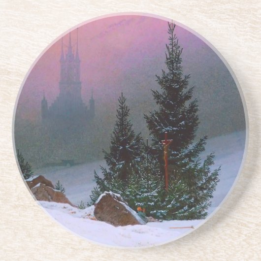 Winterlandschaft Caspar David Friedrich Getränkeuntersetzer (Vorne)