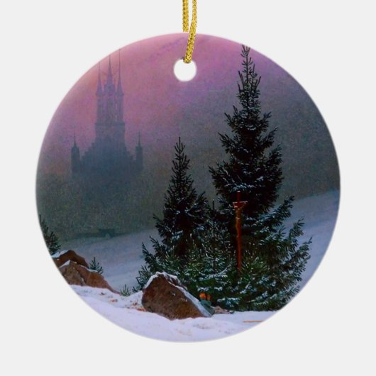 Winterlandschaft Caspar David Friedrich Keramik Ornament (Vorne)
