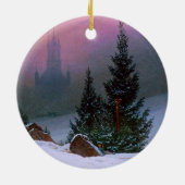 Winterlandschaft Caspar David Friedrich Keramik Ornament (Hinten)