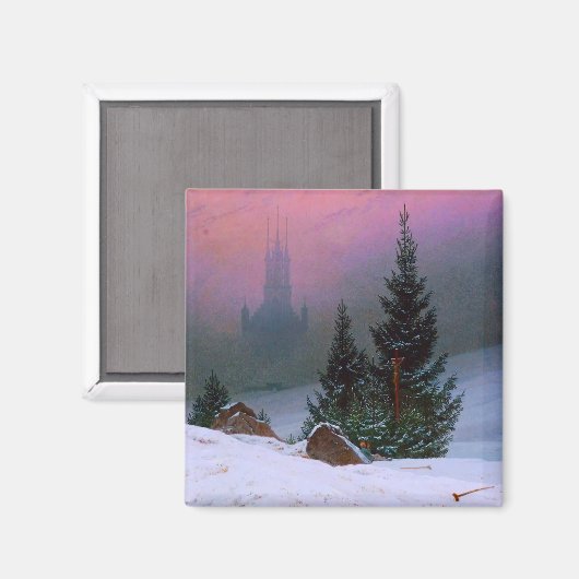 Winterlandschaft Caspar David Friedrich Magnet (Vorderseite/Rückseite)