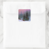 Winterlandschaft Caspar David Friedrich Quadratischer Aufkleber (Tasche)