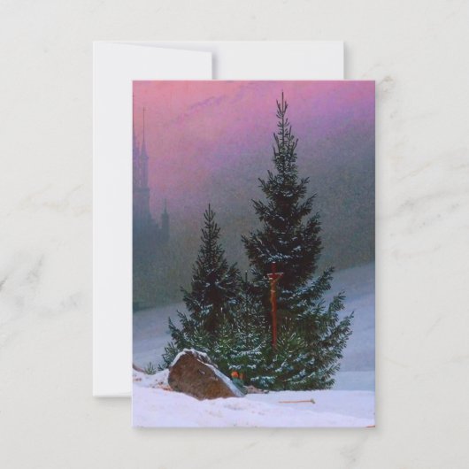 Winterlandschaft Caspar David Friedrich RSVP Karte (Vorderseite)
