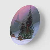 Winterlandschaft Caspar David Friedrich Runde Wanduhr (Winkel)