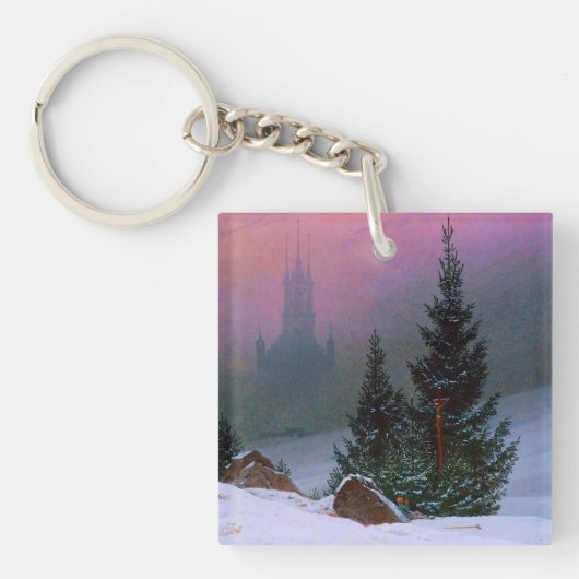 Winterlandschaft Caspar David Friedrich Schlüsselanhänger (Vorderseite)