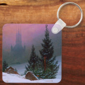 Winterlandschaft Caspar David Friedrich Schlüsselanhänger (Rückseite)