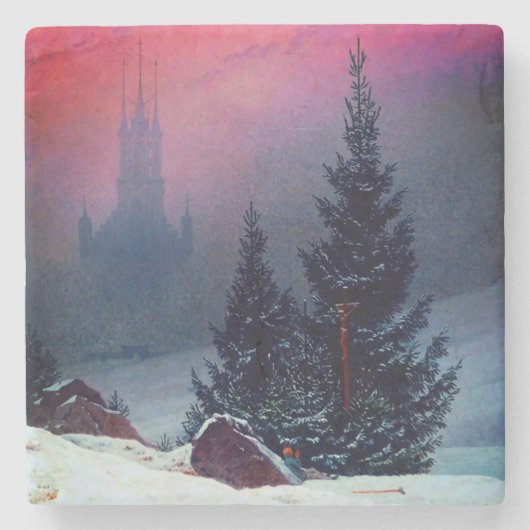 Winterlandschaft Caspar David Friedrich Steinuntersetzer (Vorderseite)