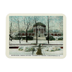 Winterlandschaft, Charlottesville VA, im Vintage-S Magnet