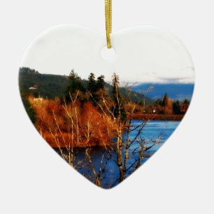 Winterlandschaft Columbia Gorge Keramikornament