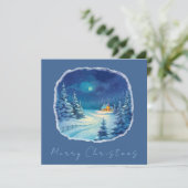 Winterlandschaft Dankeskarte (Stehend Vorderseite)