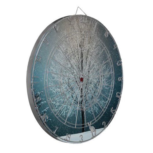 Winterlandschaft Dartscheibe (Vorderseite Links)