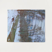 Winterlandschaft des Schneebeerwaldes Wandteppich (Vorderseite (Horizontal))