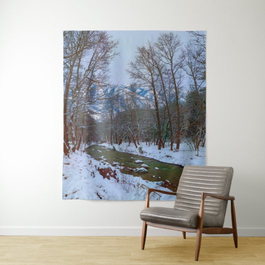Winterlandschaft des Schneebeerwaldes Wandteppich (Beispiel)