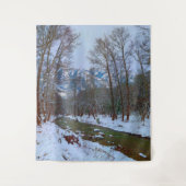 Winterlandschaft des Schneebeerwaldes Wandteppich (Vorderseite)