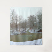 Winterlandschaft des Schneewaldes Wandteppich (Vorderseite)