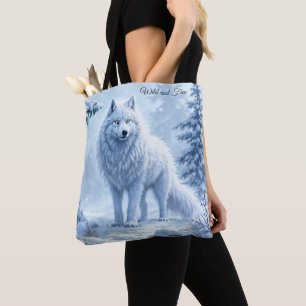 Winterlandschaft des weißen Arktischen Wolfes Tasche