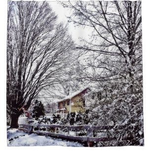 Winterlandschaft Duschvorhang
