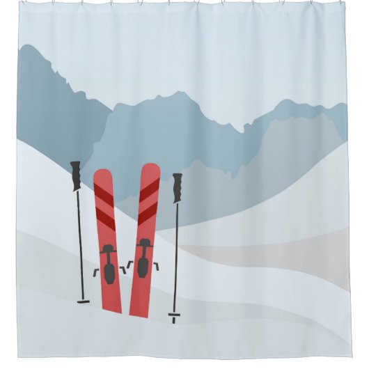 Winterlandschaft Duschvorhang (Vorderseite)