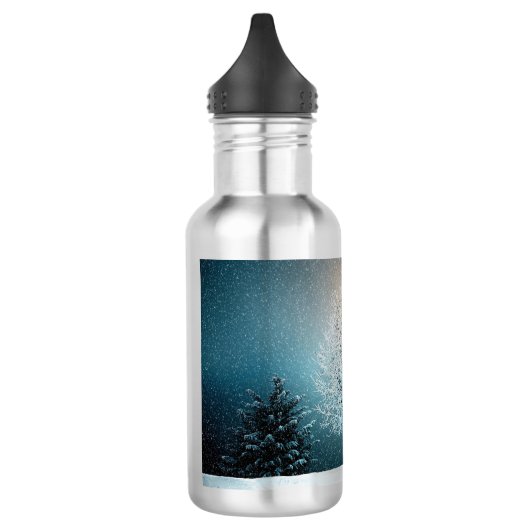Winterlandschaft Edelstahlflasche (Links)