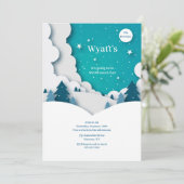 Winterlandschaft Einladungen zur Geburtstagsparty (Stehend Vorderseite)