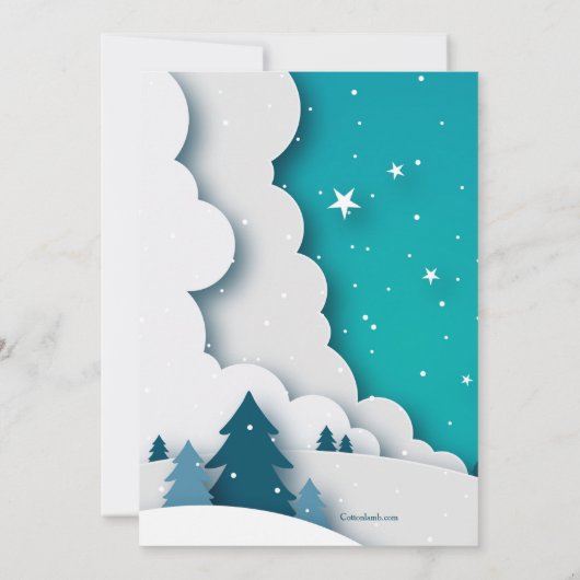 Winterlandschaft Einladungen zur Geburtstagsparty (Rückseite)