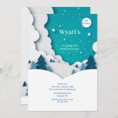 Winterlandschaft Einladungen zur Geburtstagsparty (Vorne/Hinten)