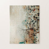 Winterlandschaft Eiszeit Skater 1608 Hendrick Aver Puzzle (Vertikal)