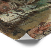 Winterlandschaft Eiszeit Skater von Hendrick Averc Poster (Ecke)