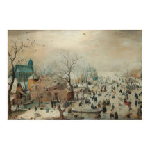 Winterlandschaft Eiszeit Skater von Hendrick Averc