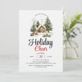 Winterlandschaft Feiertag Feier Weihnachten Einlad Einladung (Stehend Vorderseite)