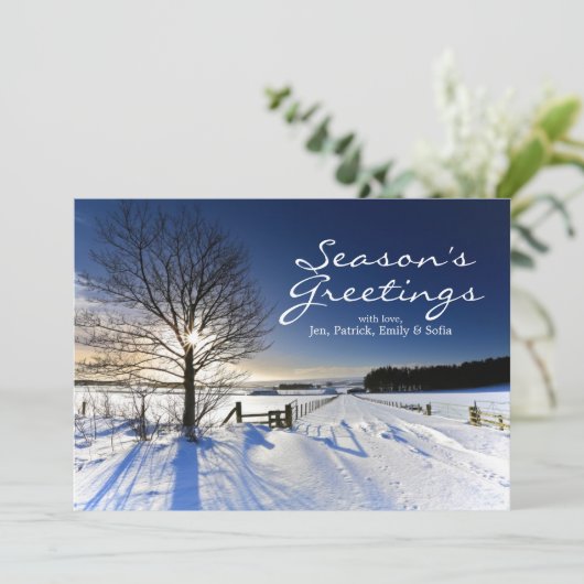 Winterlandschaft Feiertagskarte (Stehend Vorderseite)