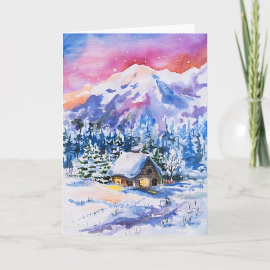 Winterlandschaft Feiertagskarte (Vorderseite)