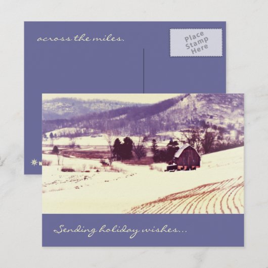 Winterlandschaft Feiertagspostkarte (Vorne/Hinten)