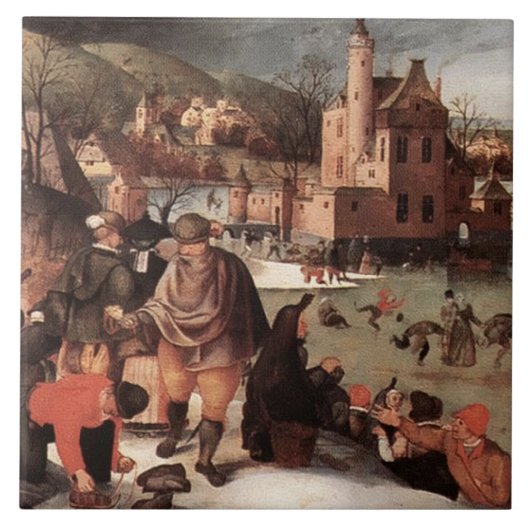 Winterlandschaft. Fine Art Christmas Geschenk Fliese (Vorderseite)