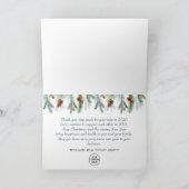 Winterlandschaft Firmenweihnachtsferien Dankeskarte (Innenseite)