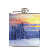 Winterlandschaft Flachmann (Vorderseite)