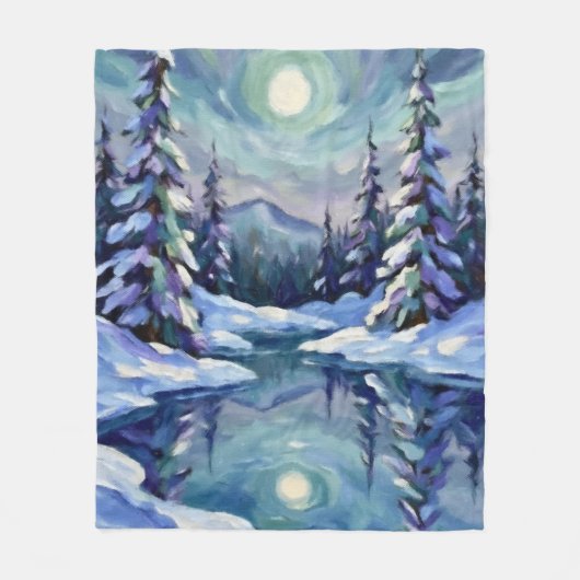 Winterlandschaft fleecedecke (Vorderseite)