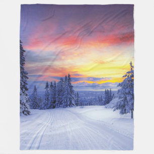 Winterlandschaft Fleecedecke